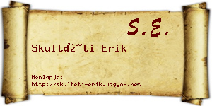 Skultéti Erik névjegykártya
